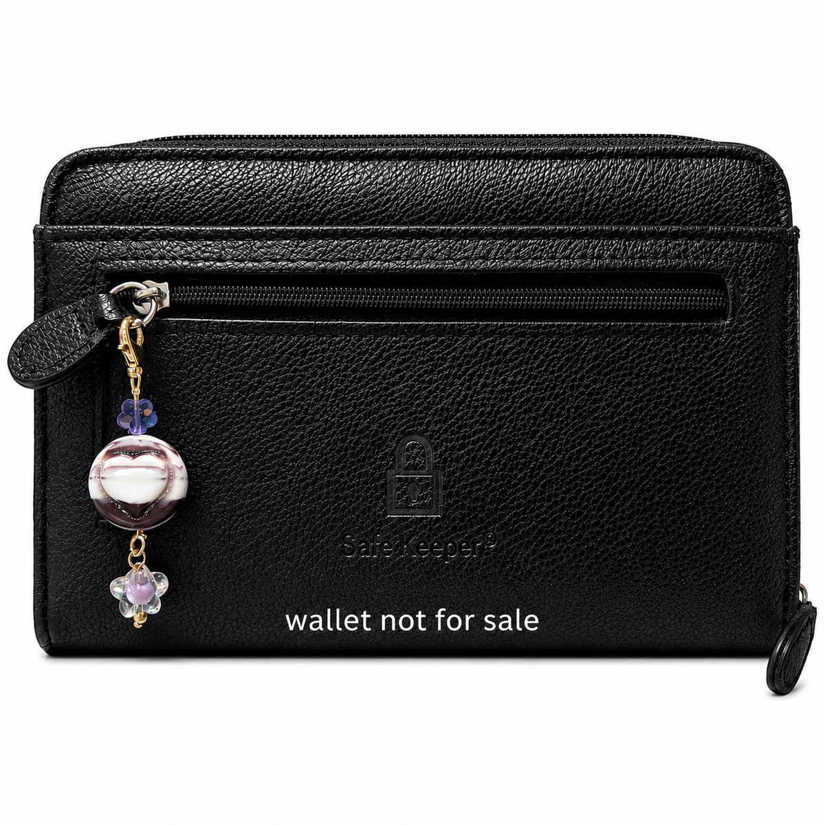 Heart Glass Zipper Charm